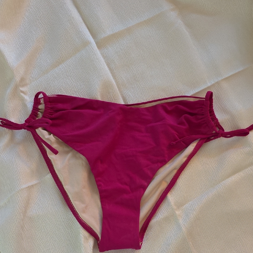 Fuchsia Tie-Side Bikini Bottom